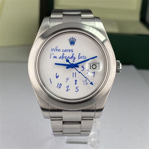 who cares i'm late anyway watch rolex|rolex datejust price.